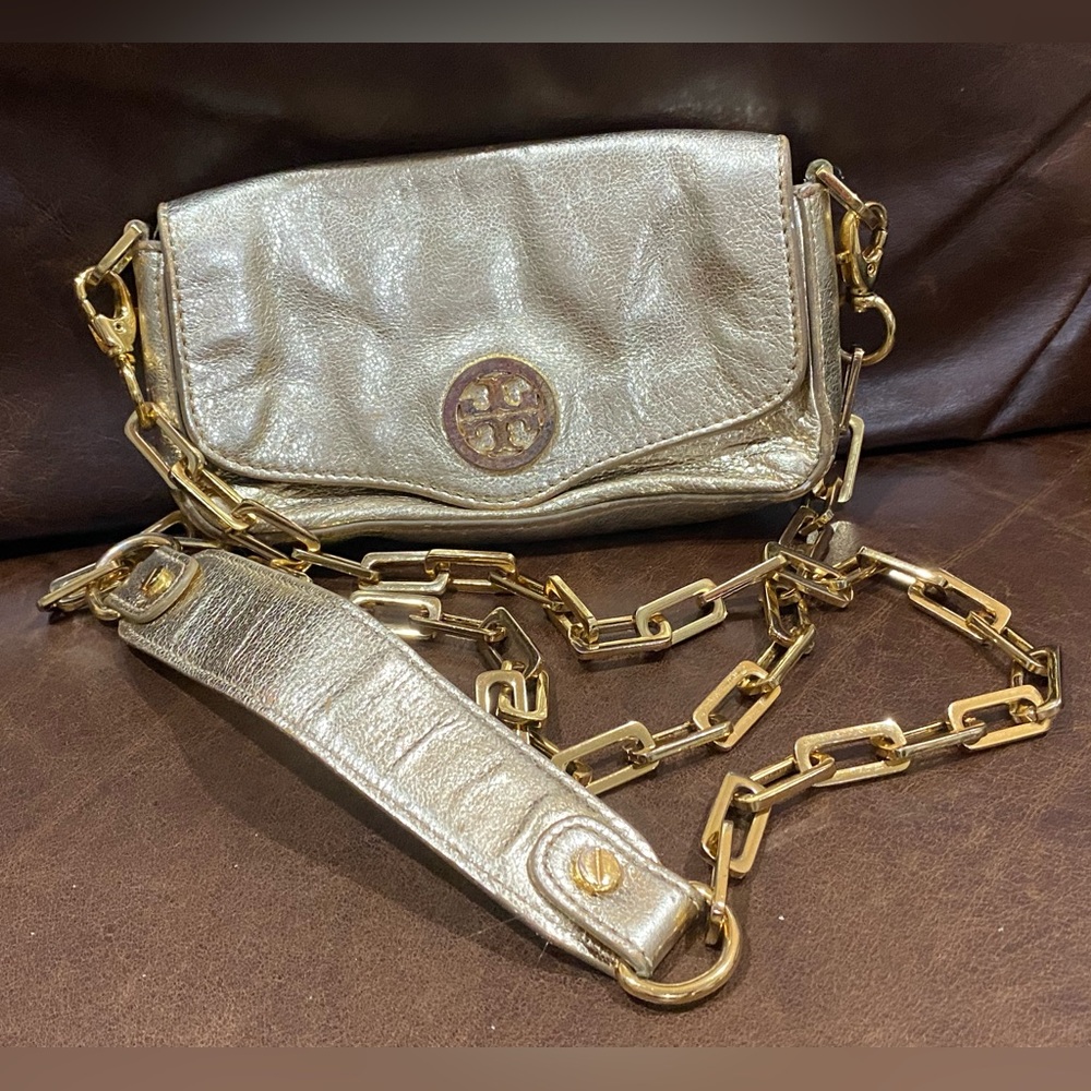 Tory Burch Mini Gold Crossbody With Chain